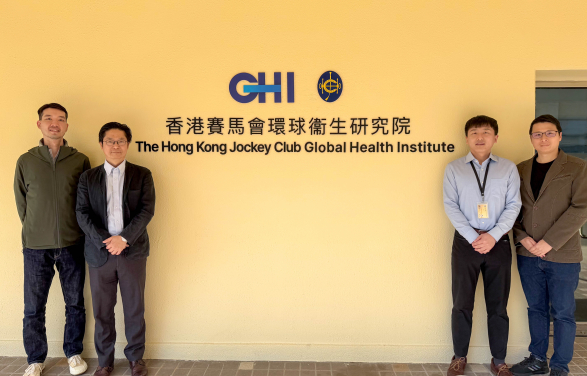 HKUMed develops a novel live-attenuated vaccine, utilising a codon-deoptimisation strategy to weaken the virus substantially without changing a single amino acid. The study is led by Professor Leo Poon Lit-man (second left). Research team members include (from left) Dr Gu Haogao, Dr Te Nigeer, and Dr Alex Chin Wing-hong.